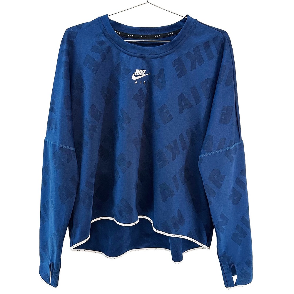 NIKE AIR Midlayer Crew Training Running Sweatshirt • Women's 1X • blue pattern